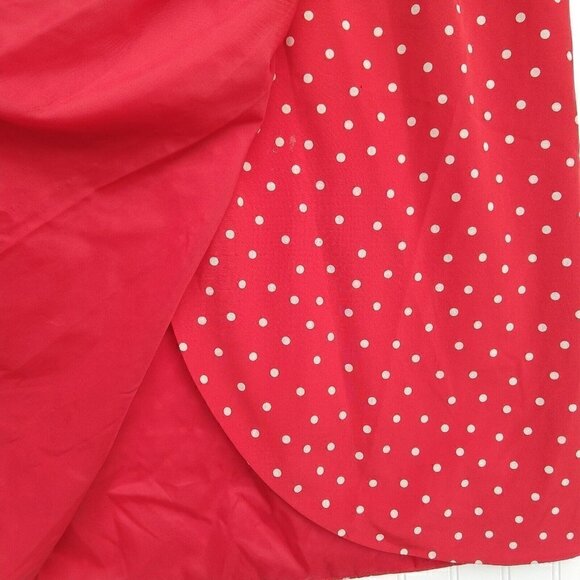 Vintage Red Polka Dot Wrap Midi Skirt Size S M Liz Claiborne Retro Pin Up Wiggle - Picture 6 of 10